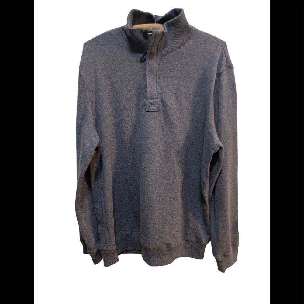 Surfside Supply Bobby Brushback 1/4 zip navy blue sweatshirt pullover in Sz L